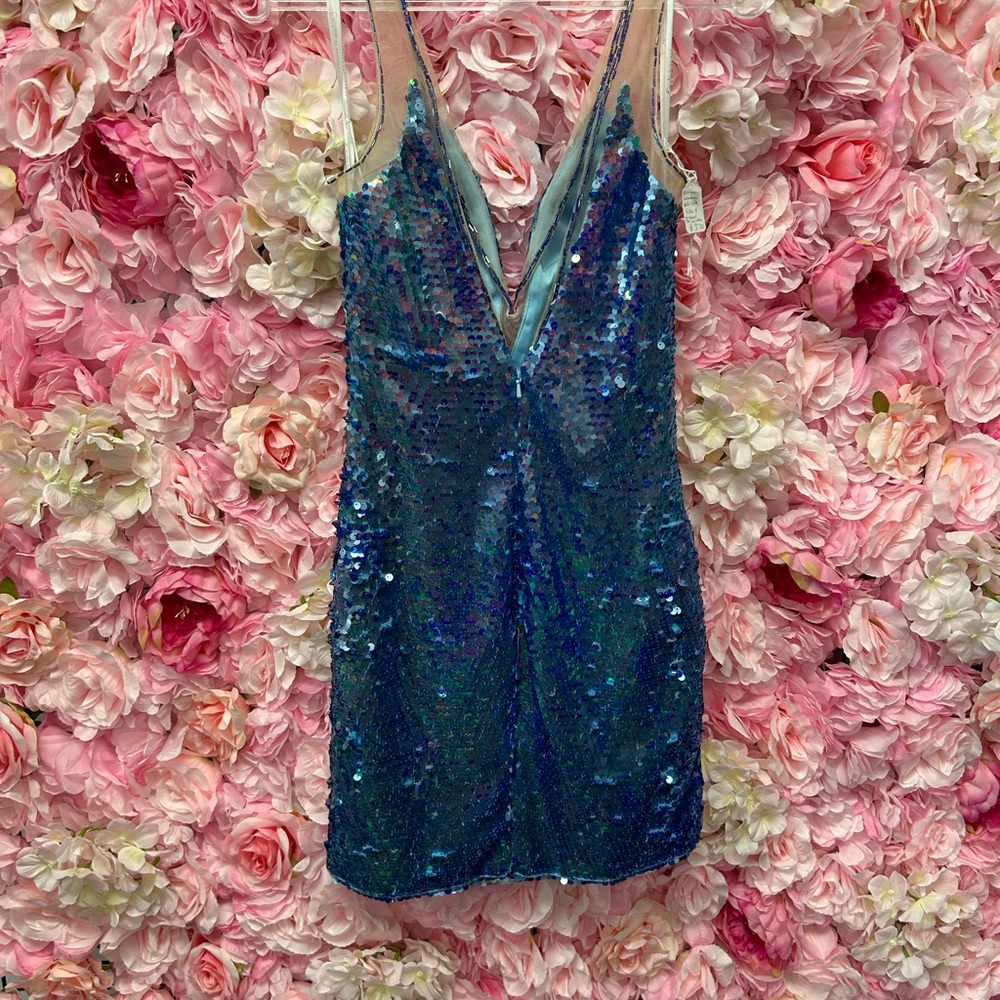 Envious Couture e1324 size 4 multicolor sequin short dress - Picture 4 of 5
